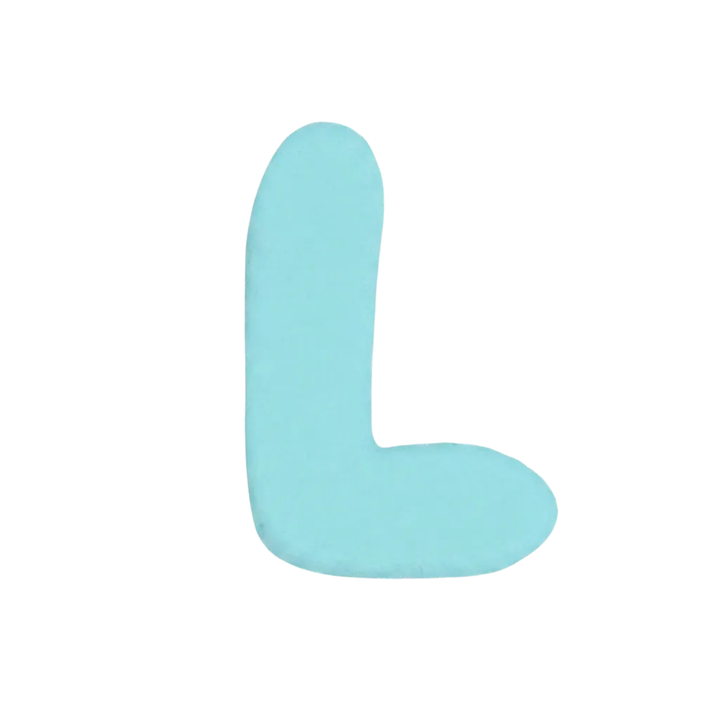 Letra L Turquesa