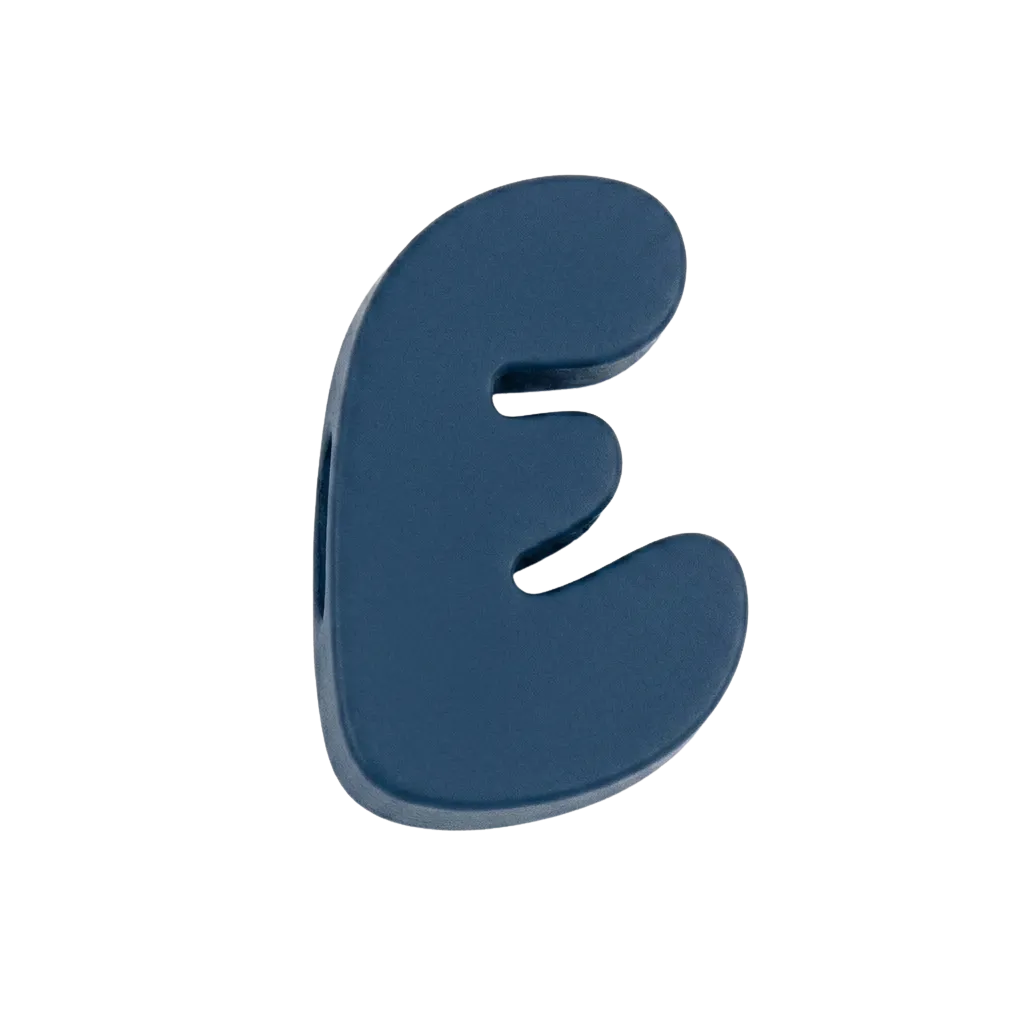 Letra E Azul marino