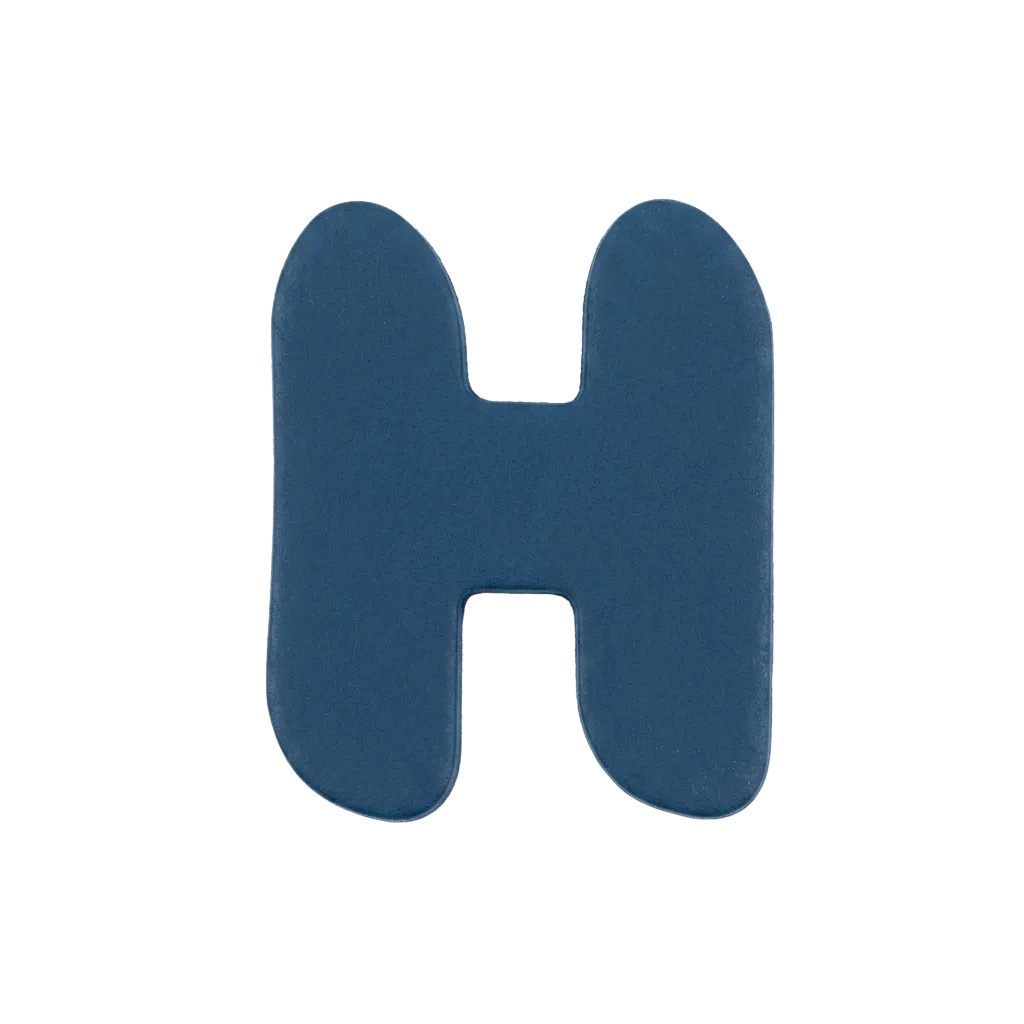 Letra H Azul marino