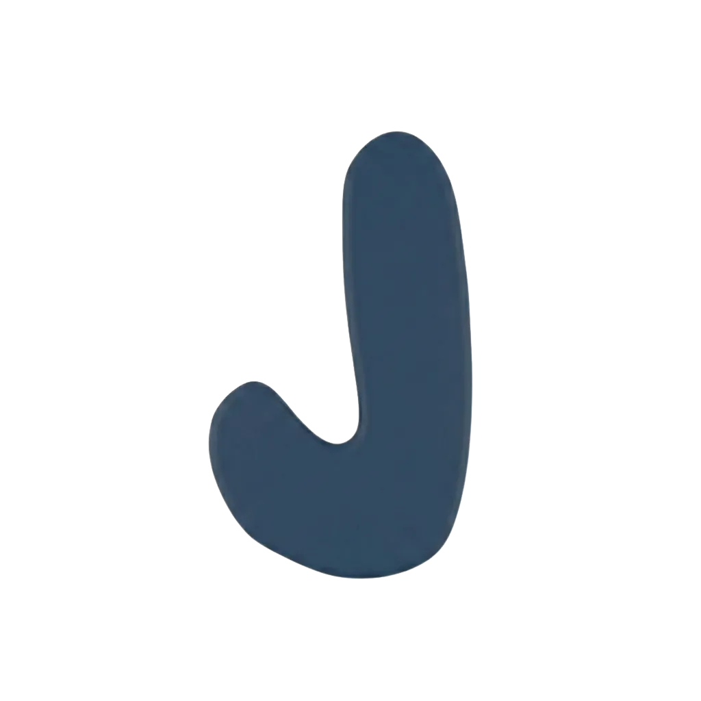 Letra J Azul marino
