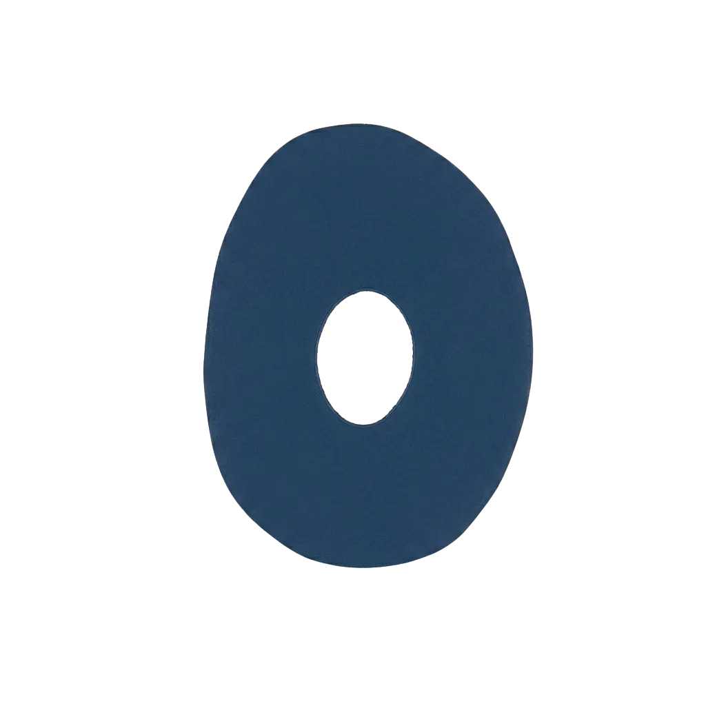 Letra O Azul marino