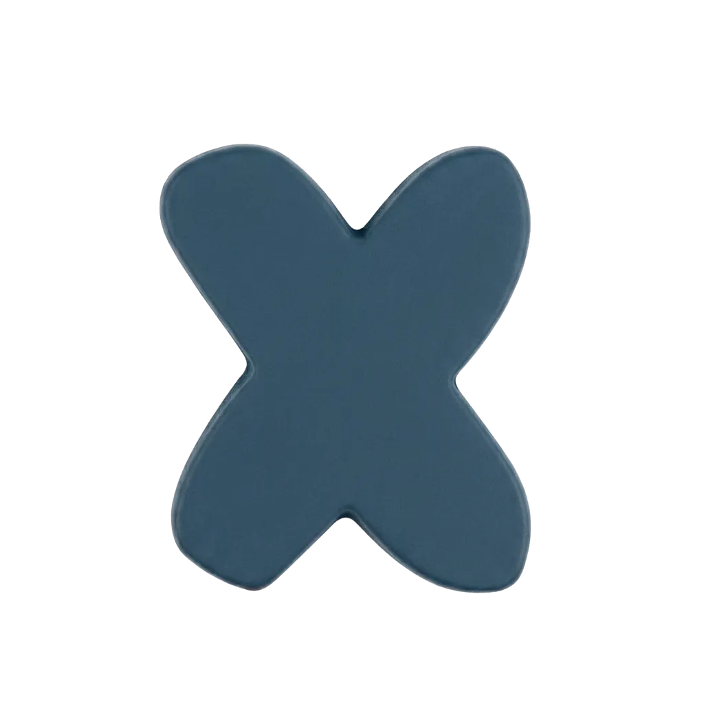 Letra X Azul marino