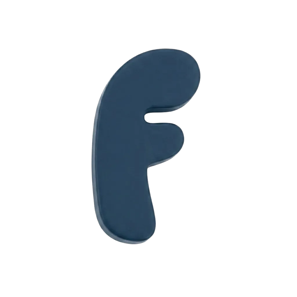 Letra F Azul marino
