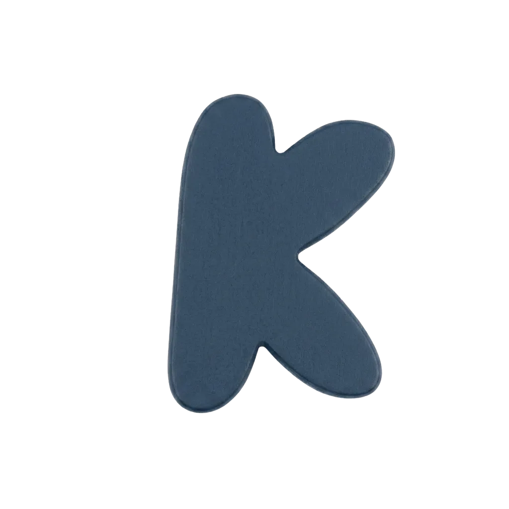 Letra K Azul marino