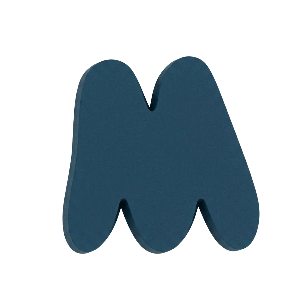 Letra M Azul marino