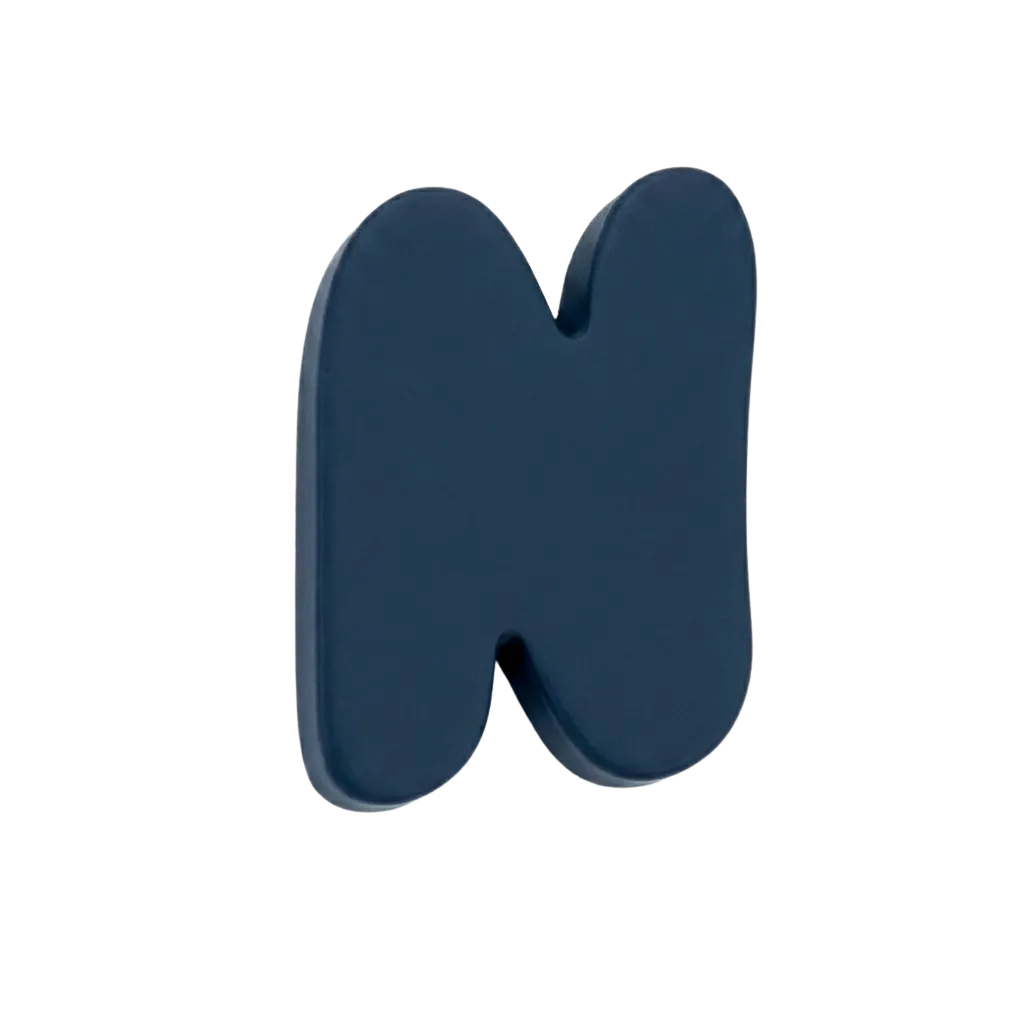 Letra N Azul marino