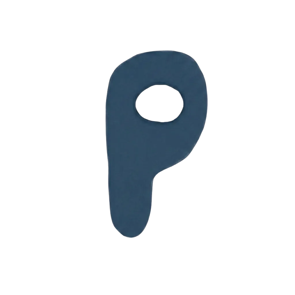 Letra P Azul marino