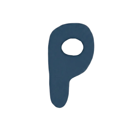 Letra P Azul marino