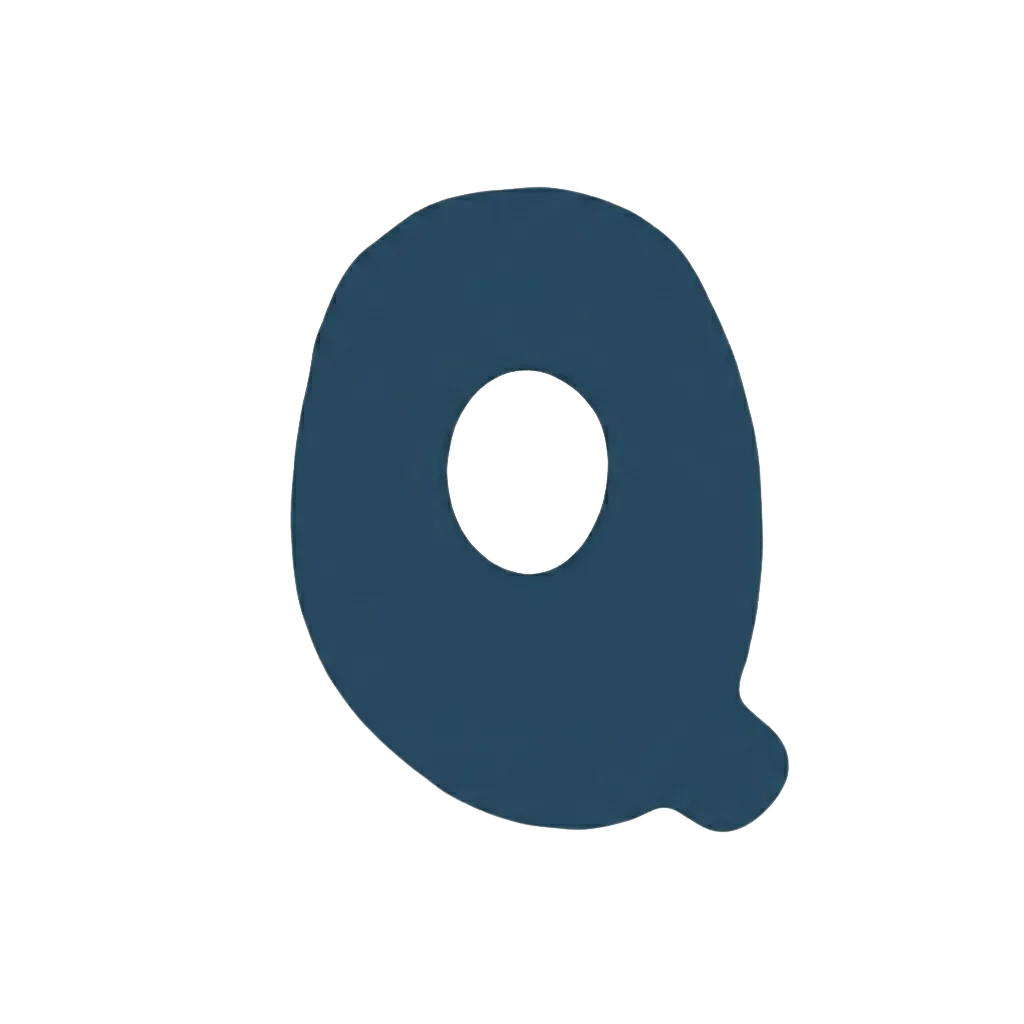 Letra Q Azul marino