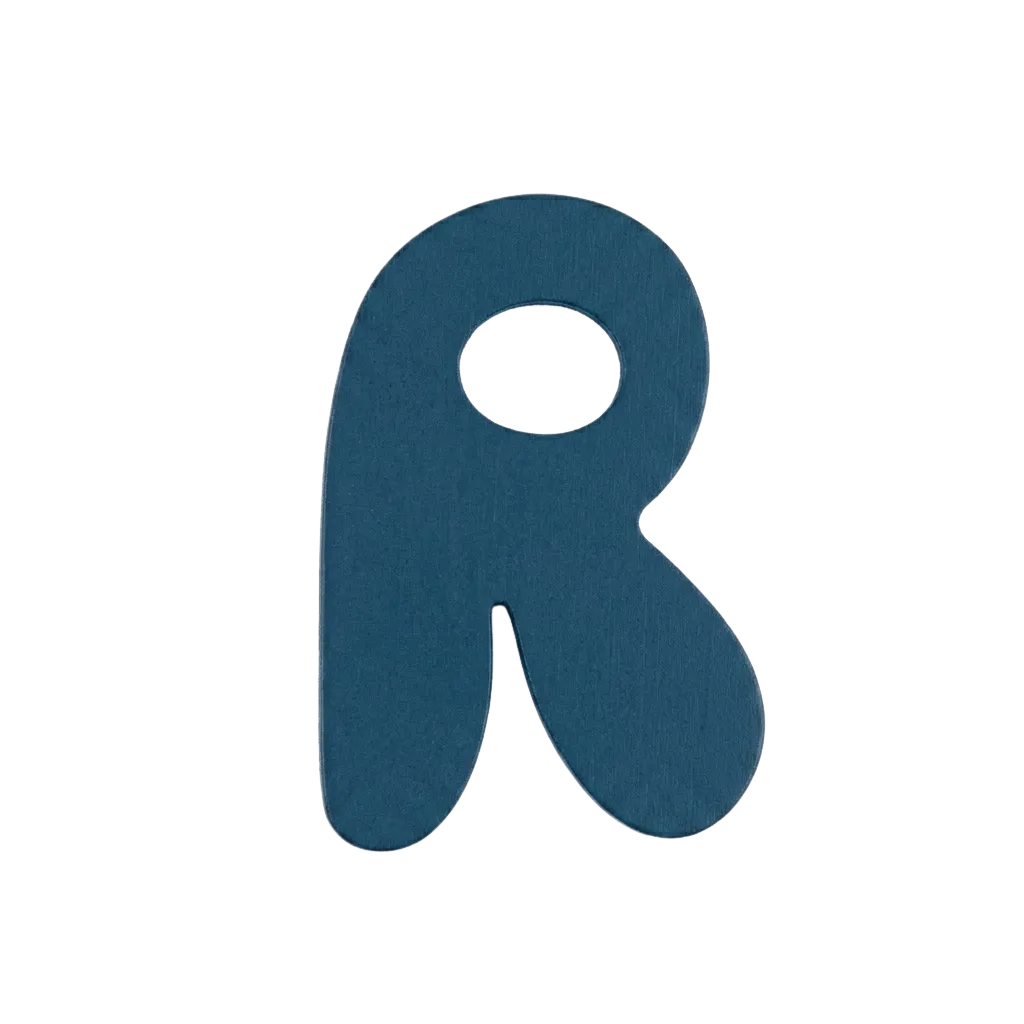 Letra R Azul marino