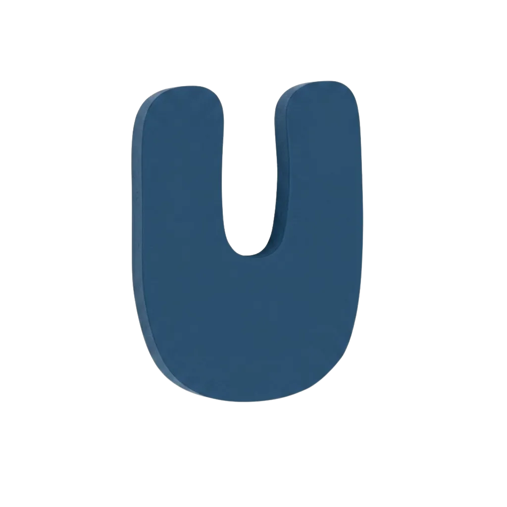 Letra U Azul marino