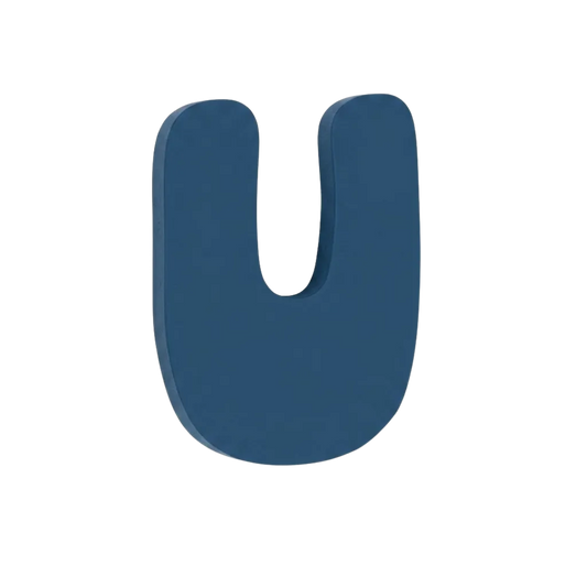 Letra U Azul marino