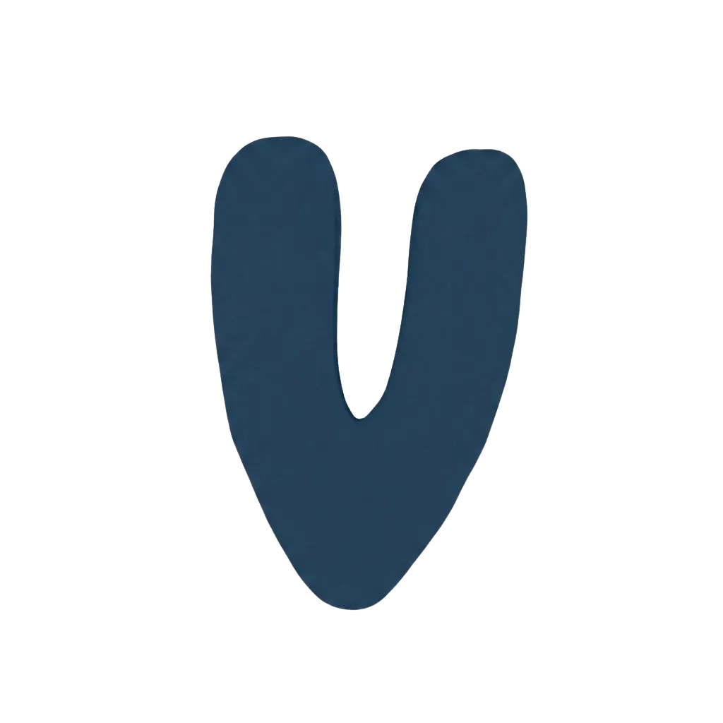 Letra V Azul marino