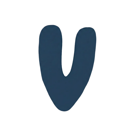 Letra V Azul marino