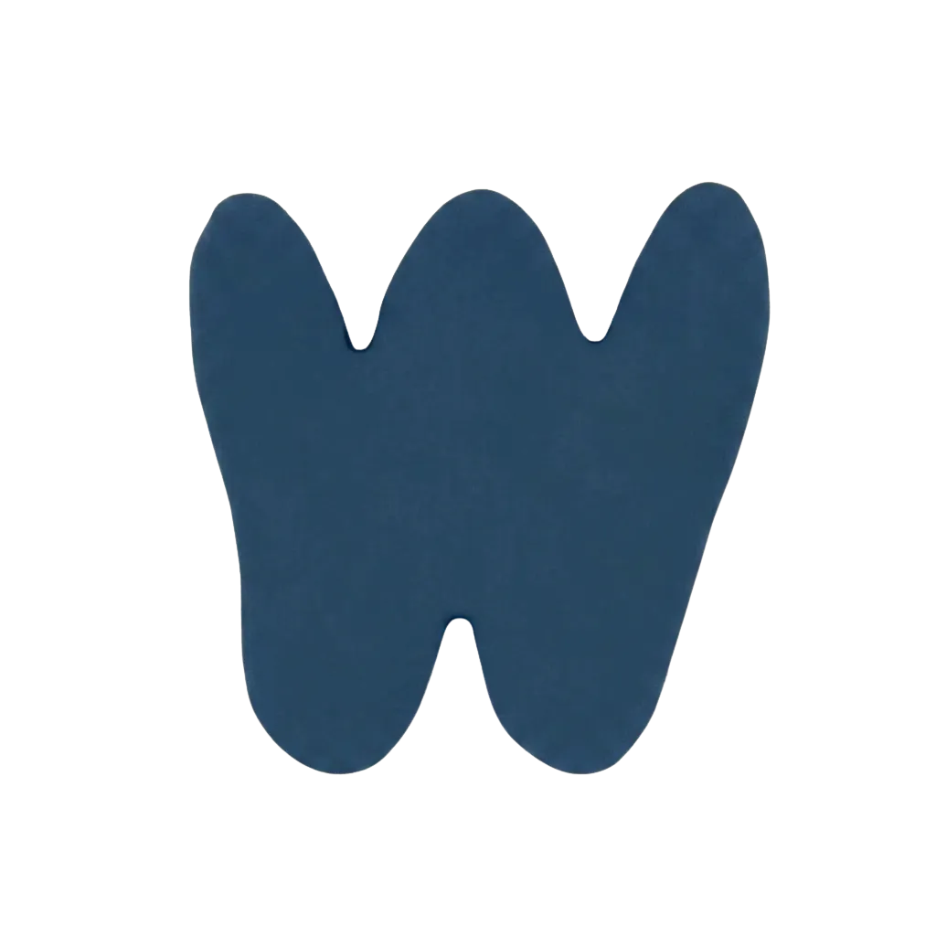 Letra W Azul marino