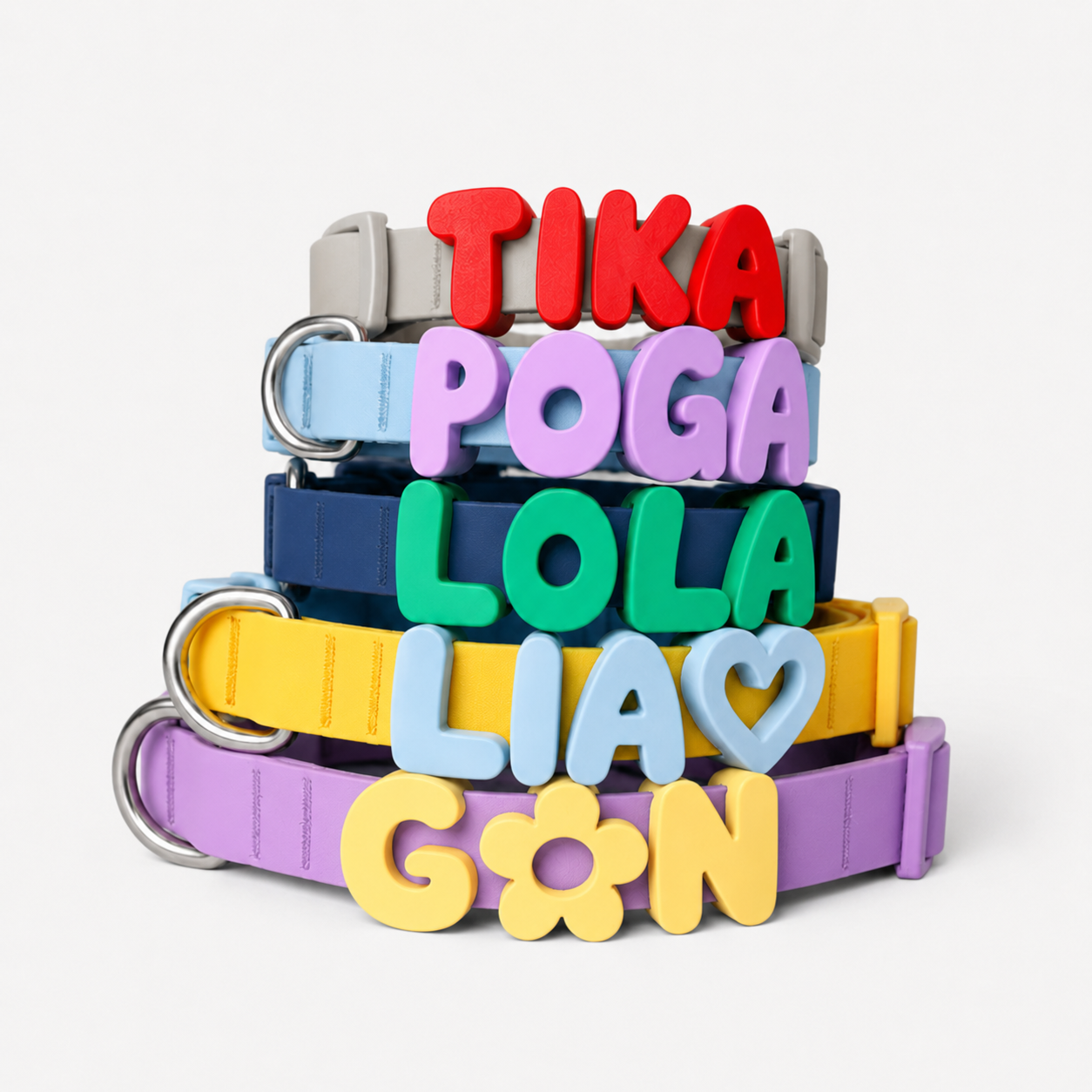 Collar de perro personalizable con charms