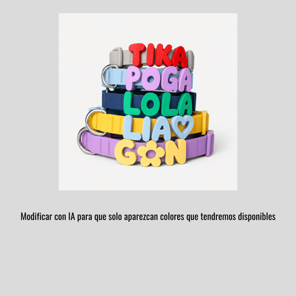 Collar de perro personalizable con charms